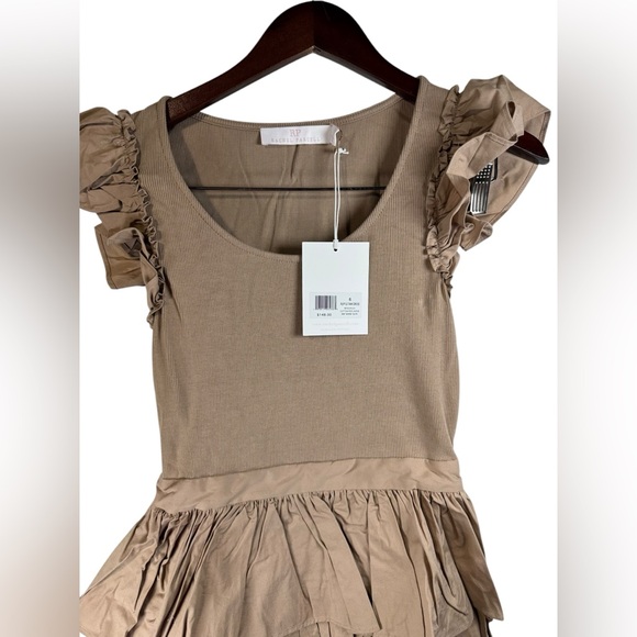 Rachel Parcell Women  Ruffle Tank Dress Warm Taupe Size 6 - Picture 10 of 11